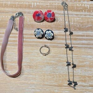 Elegant Pink and Silver Jewelry Set